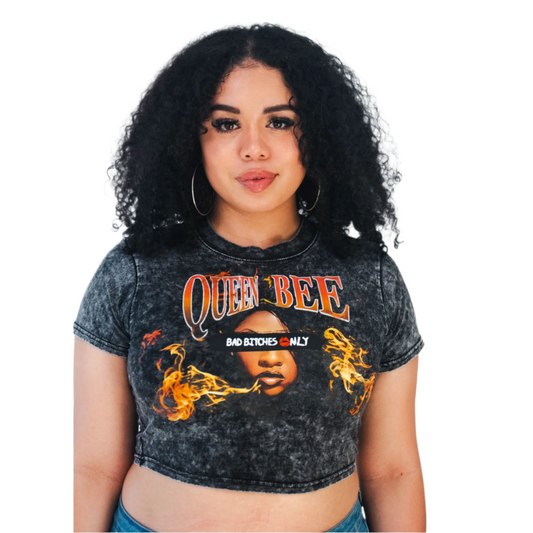 Queen Beehavior Vintage Crop Tee
