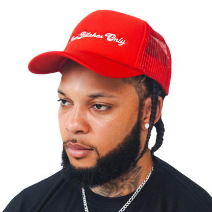 Bad Bitches Only Classic Red Trucker Hat