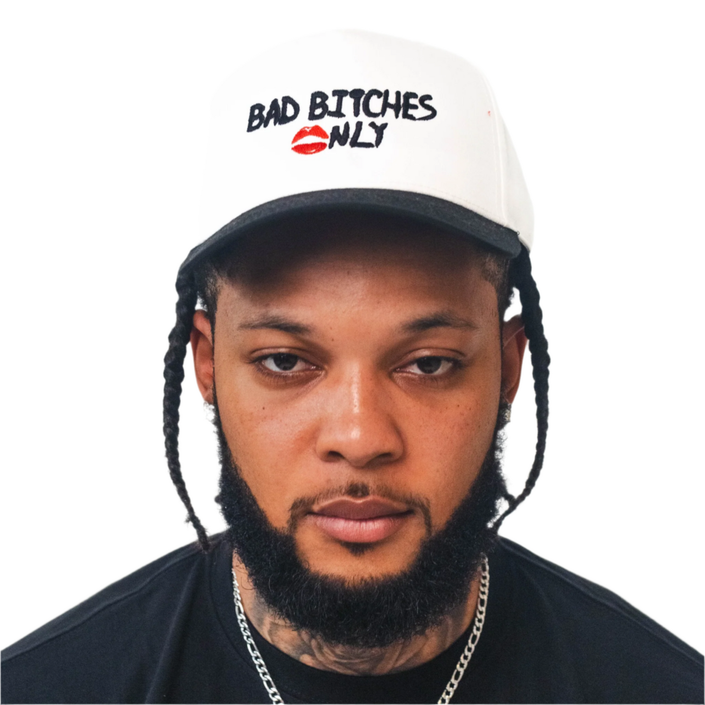 White 'Bad Bitches  💋nly' Trucker Hat